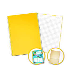 Cuaderno A4 - Amarillo - Cuadriculado Grande