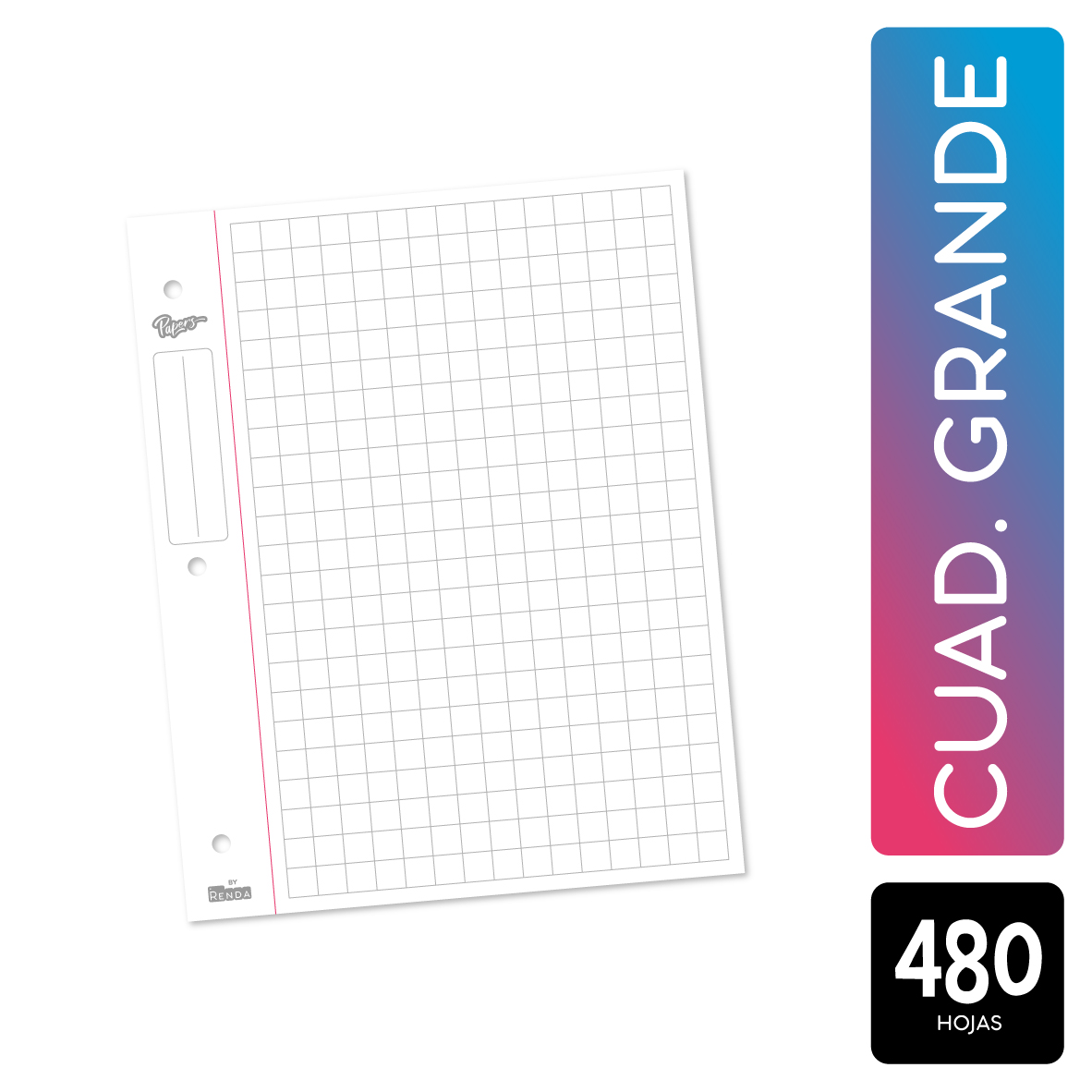Repuesto 480 Hojas N°3 Cuadriculado Grande - Imagen 3