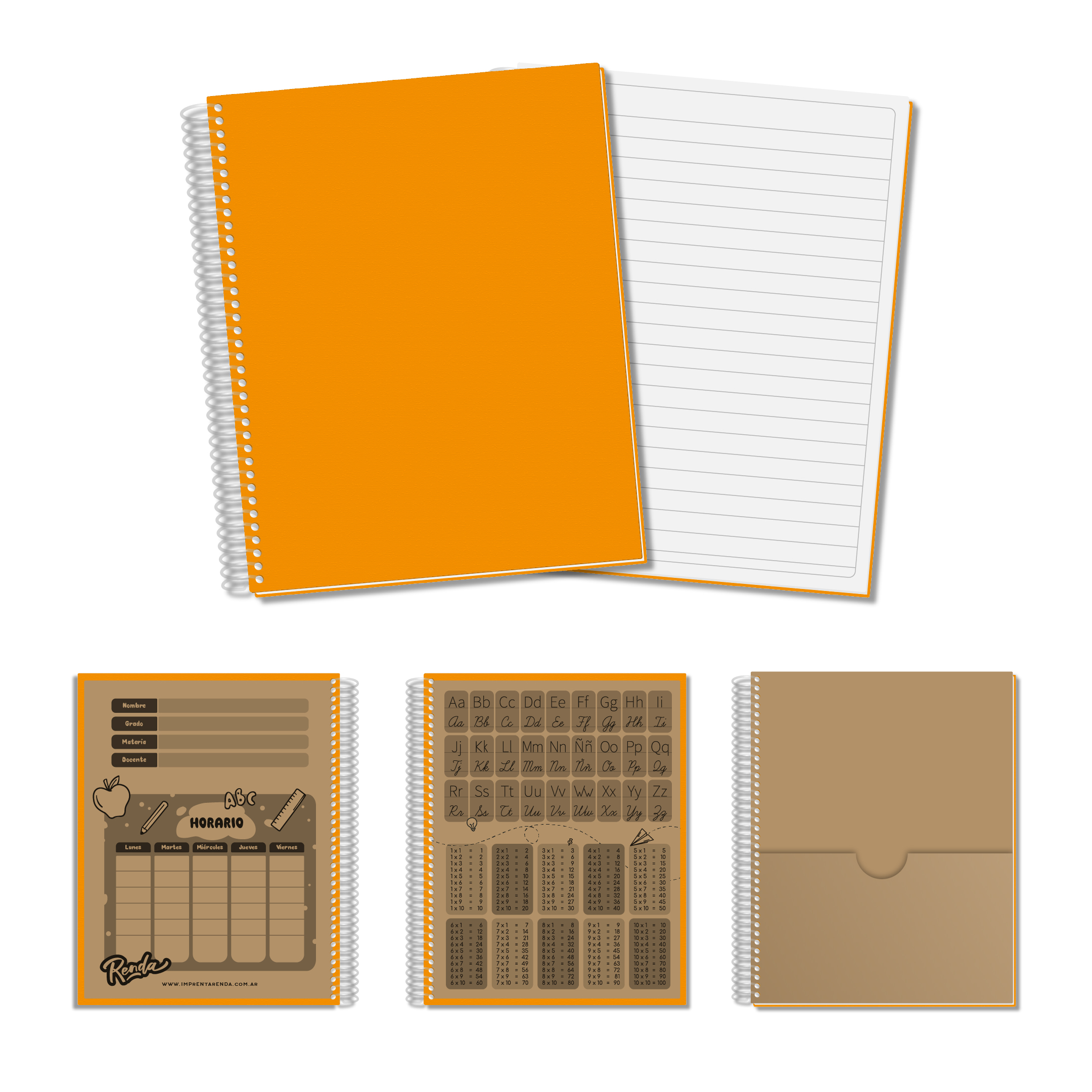 Cuaderno Nro 3 - Naranja - Rayado