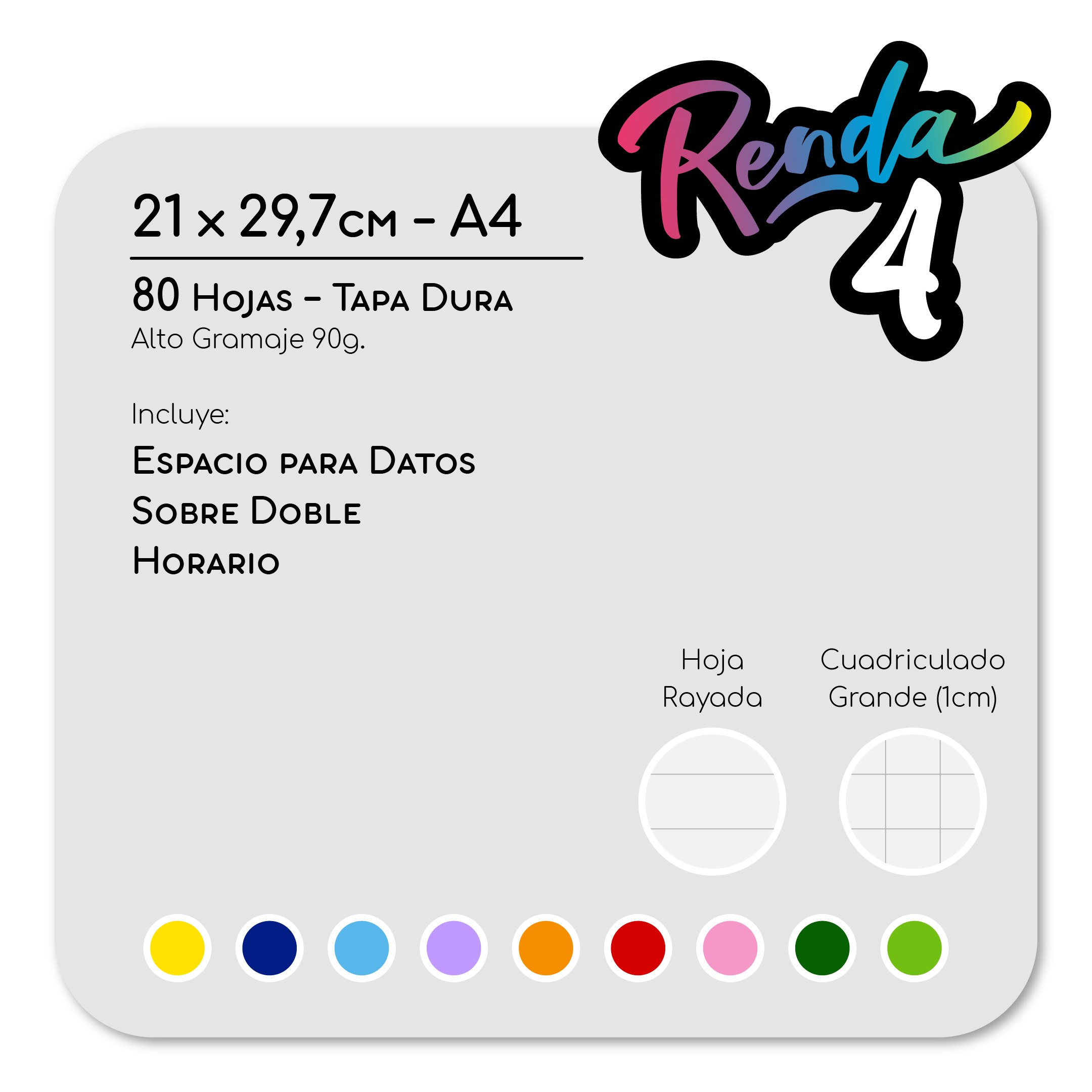 Cuaderno A4 - Azul - Rayado - Imagen 2