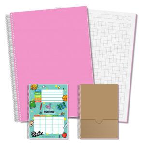 Cuaderno A4 - Rosa - Cuadriculado Grande