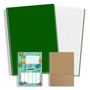 Cuaderno A4 - Verde - Cuadriculado Grande