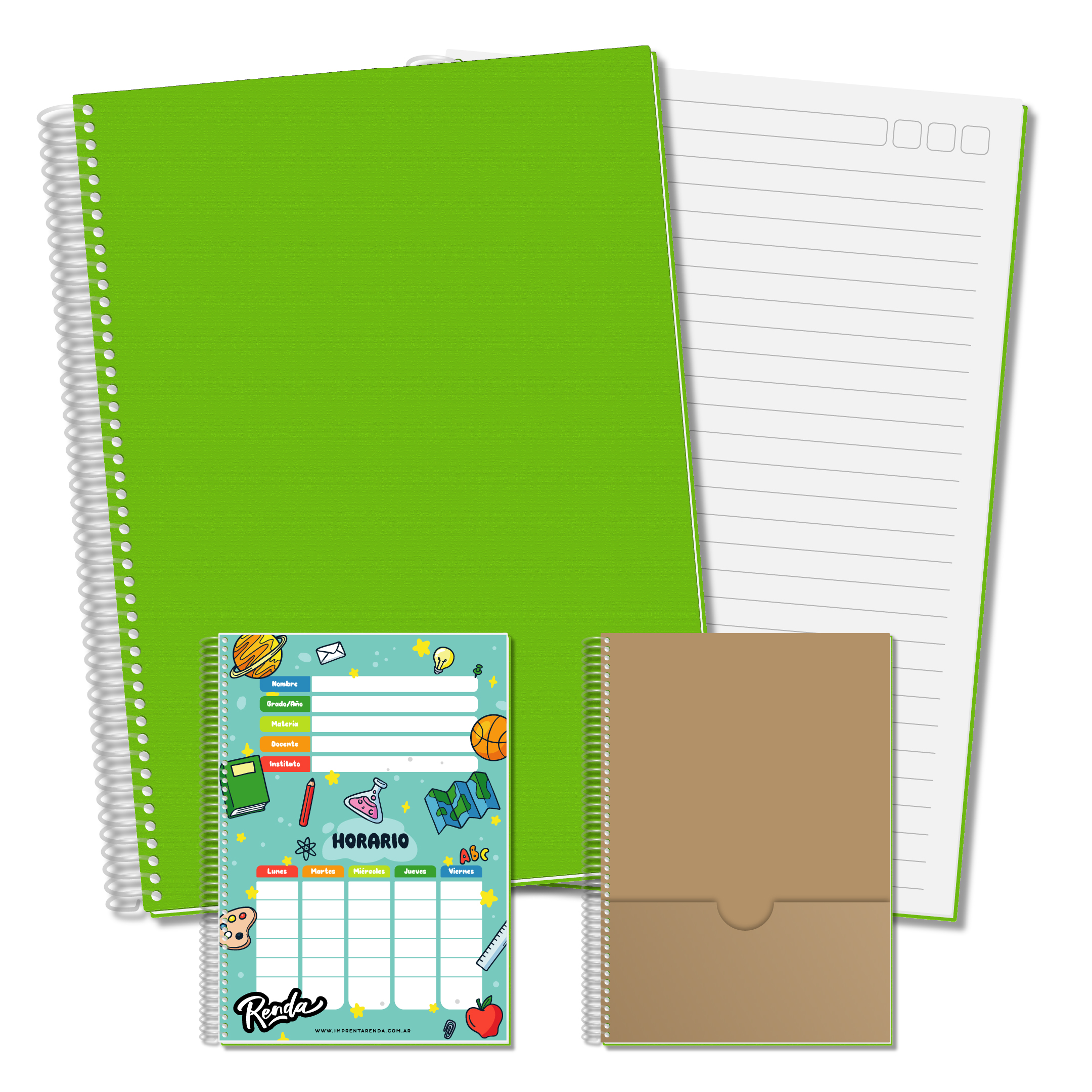 Cuaderno A4 - Verde Lima - Rayado