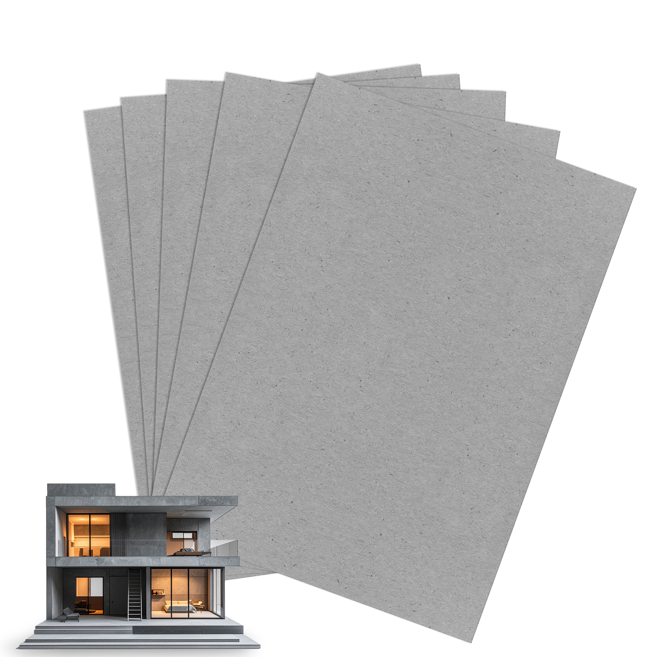 Pack x10 Cartón Gris Alta Densidad 3mm Para Maquetas - 50 x 35cm