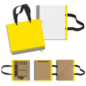 RENDA JARDÍN – Cuaderno Exclusivo Nro1 Con Manijas - Amarillo - Cuadriculado Grande