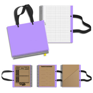 RENDA JARDÍN – Cuaderno Exclusivo Nro1 Con Manijas - Lila - Cuadriculado Grande