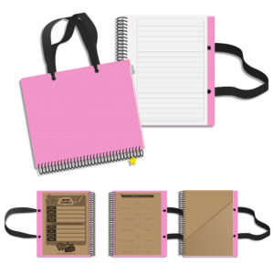 RENDA JARDÍN – Cuaderno Exclusivo Nro1 Con Manijas - Rosa - Rayado