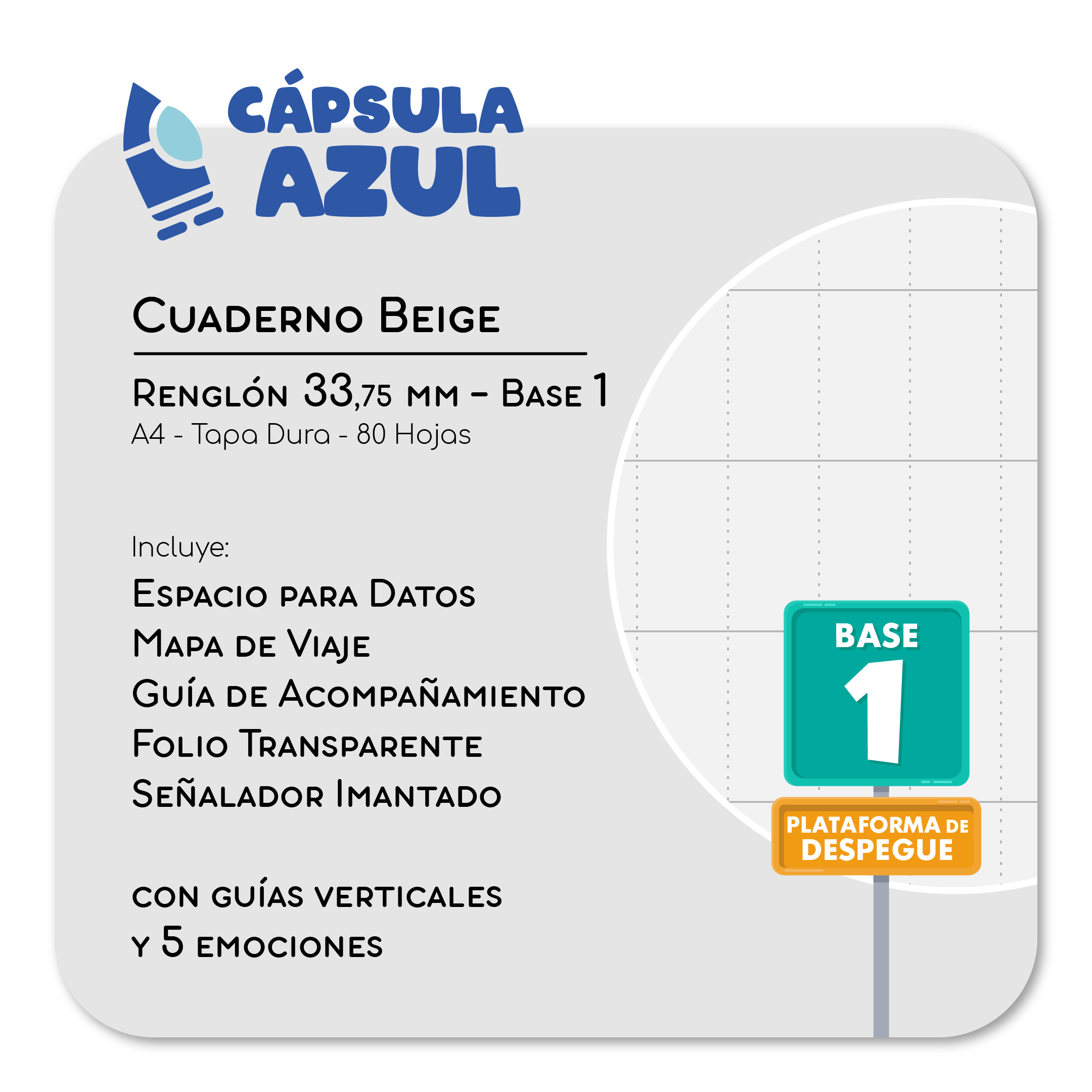 CÁPSULA AZUL - Base 1 - Renglón de 33,75mm - Imagen 3